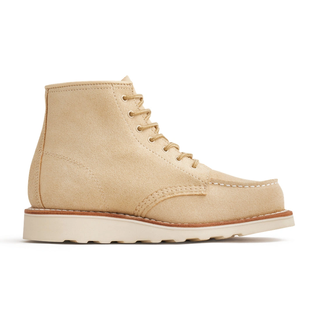 Cream Abilene Moc Toe Boots: Effortless Style in a Classic 6-Inch Fit.